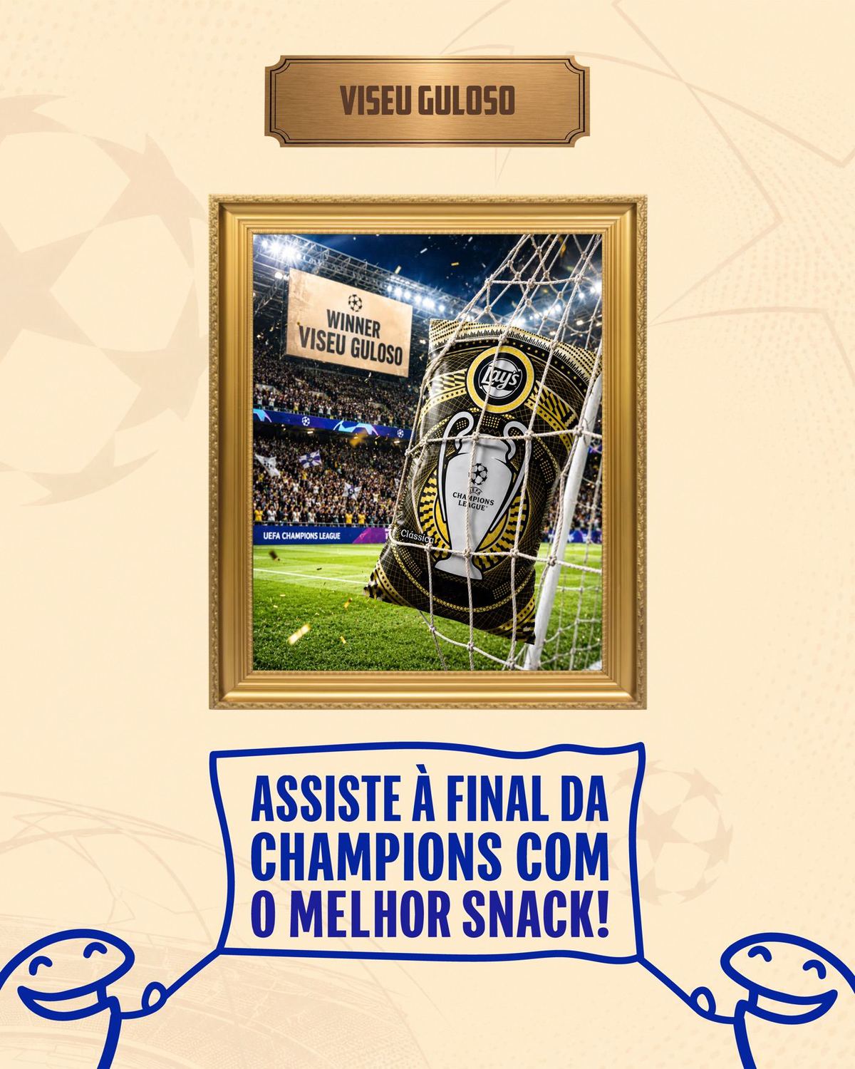 Post especial sobre a final da Champions League, com moldura dourada
