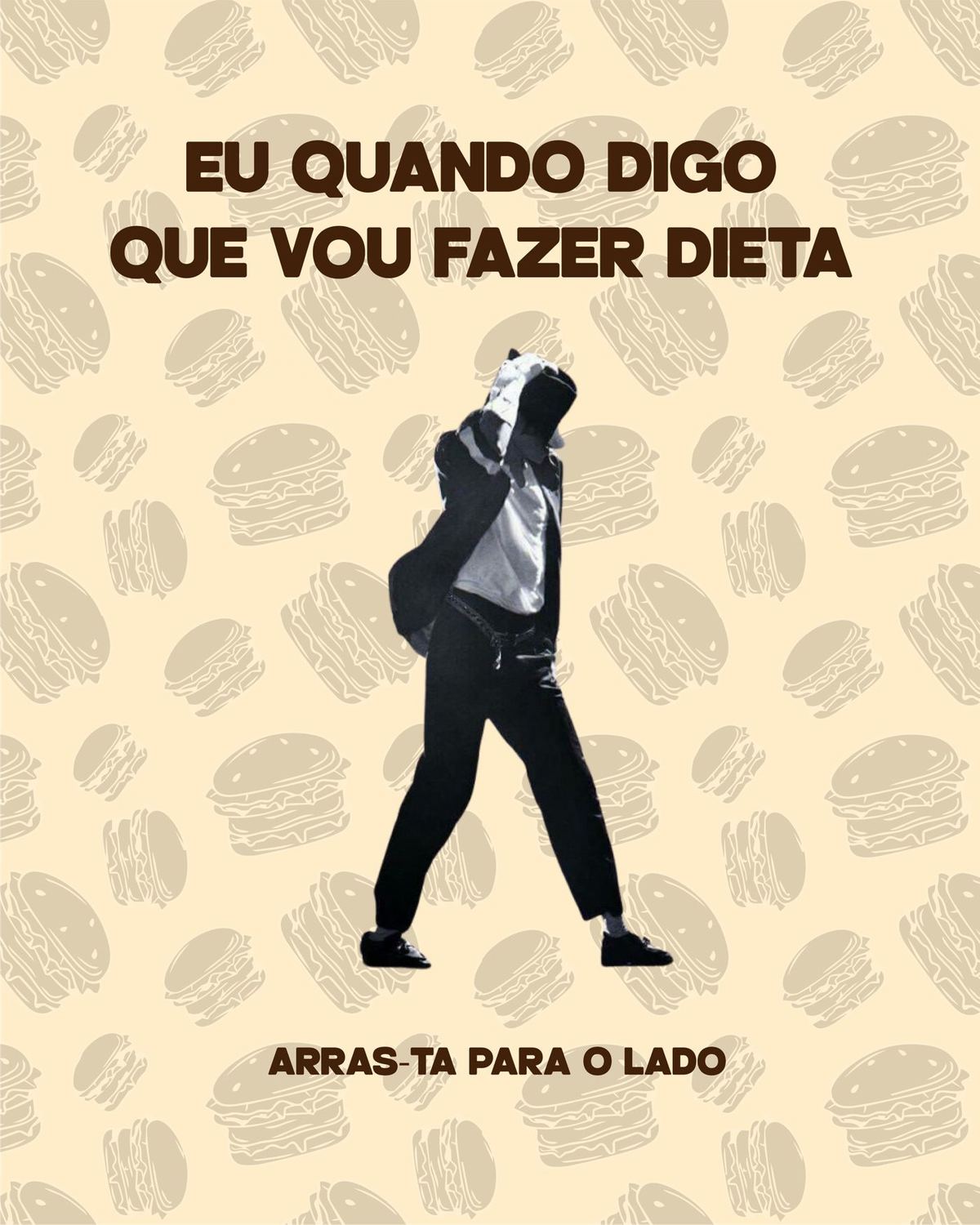 Post de humor: 'Eu quando digo que vou fazer dieta', formato carrossel